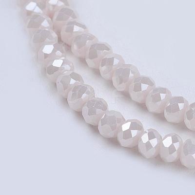 Electroplate Glass Beads Strands GLAA-F077-FR14-1
