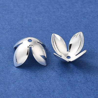 Rack Plating Brass Flower Bead Caps KK-K381-06B-S-1