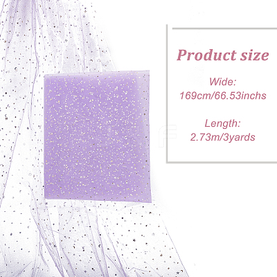 Star Moon Pattern Polyester Mesh Lace Fabric DIY-WH0504-446B-1