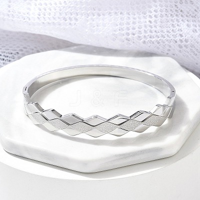 304 Stainless Steel Hinged Bangles for Women BJEW-A011-15P-1