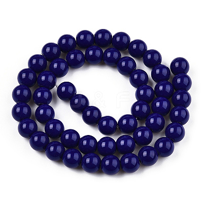Opaque Solid Color Glass Beads Strands GLAA-T032-P8mm-03-1