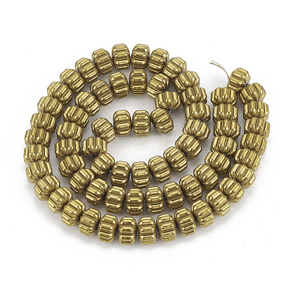 Electroplate Non-magnetic Synthetic Hematite Corrugated Beads Strands G-T061-108G-1