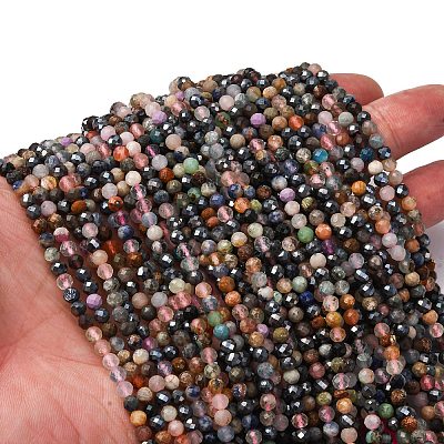 Natural Mixed Gemstone Beads Strands G-RM2025-A16-4mm-1