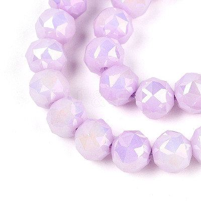 Anti-Tarnish Electroplate Glass Beads Strands GLAA-N010-6mm-04-1