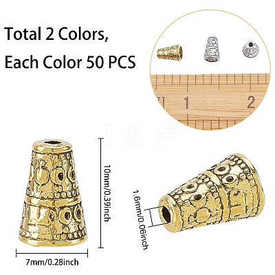 Tibetan Style Alloy Bead Cone PALLOY-FH0001-47-NR-1