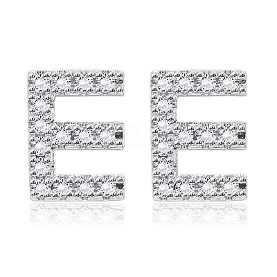 Brass Cubic Zirconia Stud Earrings EJEW-BB35118-E-1
