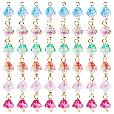 120Pcs 6 Colors Electroplate Glass Charms GLAA-SC0001-70-1