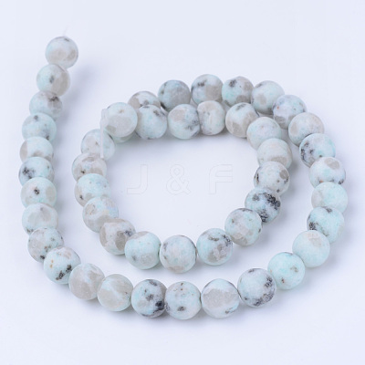 Natural Sesame Jasper/Kiwi Jasper Beads Strands G-Q462-6mm-17-1