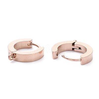 Ion Plating(IP) 304 Stainless Steel Huggie Hoop Earrings Findings STAS-I167-01A-RG-1