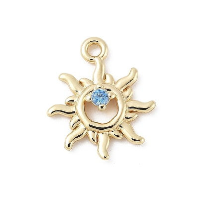 Brass Micro Pave Cubic Zirconia Charms KK-M326-20C-G-1