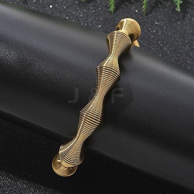 304 Stainless Steel Stretch Bangles for Women BJEW-P315-02C-G-1