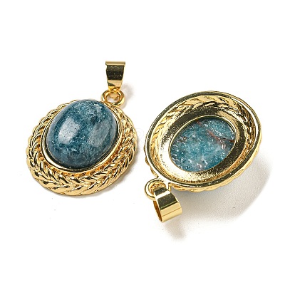Natural Apatite Oval Pendants G-B079-02G-06-1