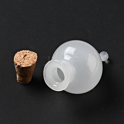 Teardrop Glass Cork Bottles Ornament LS-AJEW-A039-01E-1