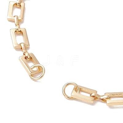 Brass Rectangle Link Chains Bracelet Making AJEW-JB01302-01-1