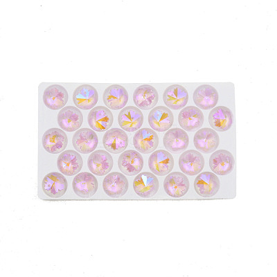 Pointed Back Electroplate Faceted Glass Pendants EGLA-N006-047-1