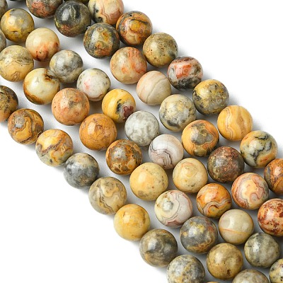 Natural Crazy Lace Agate Round Bead Strands G-M272-03-10mm-1