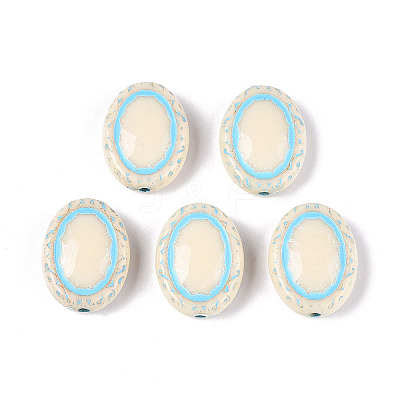 Painted Opaque Acrylic Beads OACR-T029-02I-1