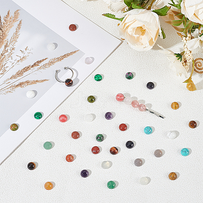 40Pcs 20 Styles Gemstone Cabochons G-PH0002-96-1