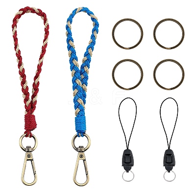2Pcs Boho Macrame Wristlet Keychain Keying KEYC-SW00004-07-1