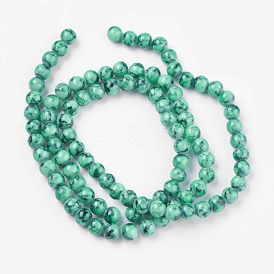 Spray Painted Glass Beads Strands X-GLAD-S075-4mm-32-1