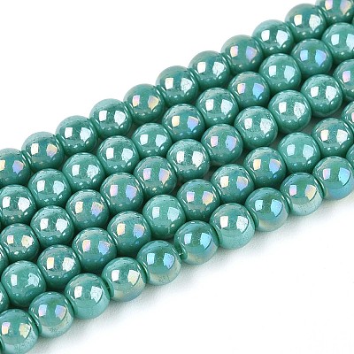 Electroplate Opaque Glass Beads Strands GLAA-T032-P4mm-AB12A-1