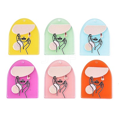 Translucent Cellulose Acetate(Resin) Pendants X-KY-T040-39-1