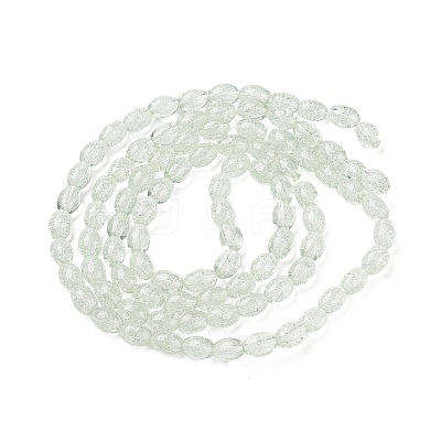 Transparent Crackle Glass Beads Strands DGLA-S085-6x8-01-1