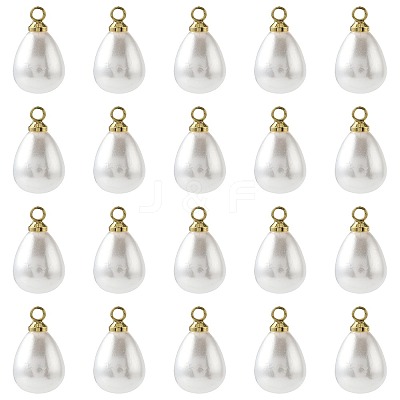 24Pcs ABS Plastic Imitation Pearl Pendants KK-FS0001-77-1