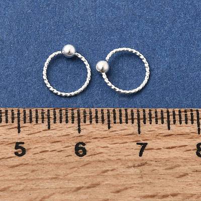 Brass Ball Captive Bead Nose Ring AJEW-G075-01S-01-1