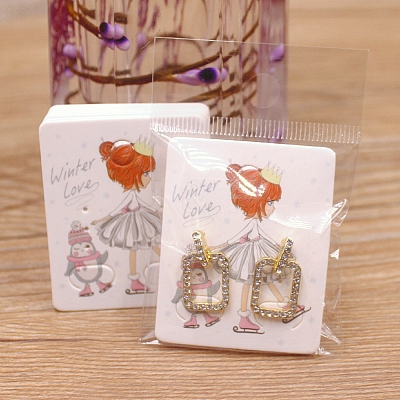 Rectangle Paper Earring Display Card with Hanging Hole CDIS-C004-01F-1