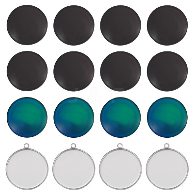 10Pcs 304 Stainless Steel Pendant Cabochon Settings DIY-TA0015-76A-1