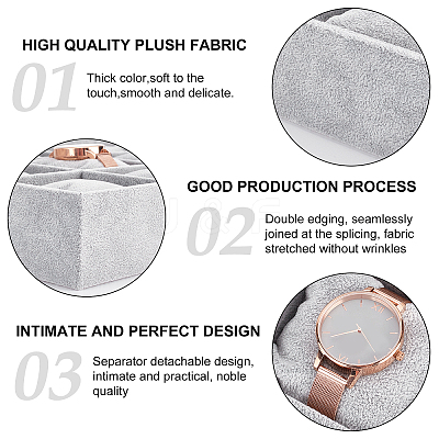 Velours Wooden Bracelet/Bangle/Watch Displays BDIS-WH0003-01A-1