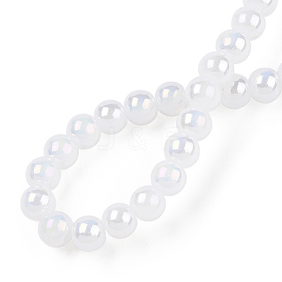 Electroplate Imitation Jade Glass Beads Strands GLAA-T032-J10mm-AB01-1