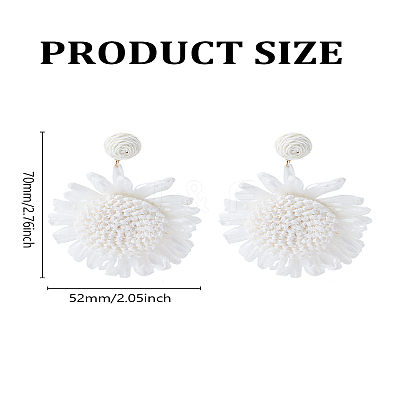 1 Pair 925 Sterling Silver Flower Dangle Stud Earrings EJEW-LP0007-097-1