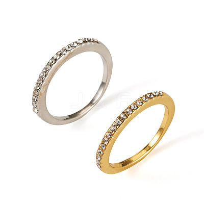 2Pcs 2 Colors Alloy with Crystal Rhinestone Finger Rings RJEW-TADJ0001-01C-1