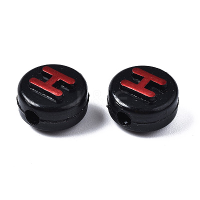 Opaque Black Acrylic Beads X-MACR-Q242-009D-1