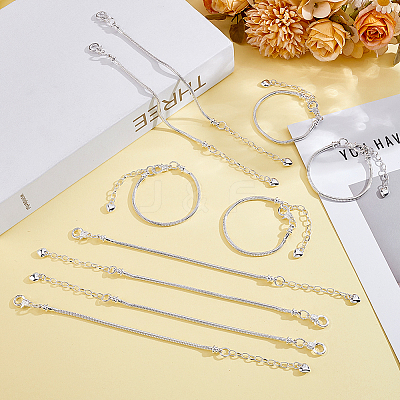 15Pcs Brass & Iron Snake Chains Bracelets for Women BJEW-ME0001-24-1