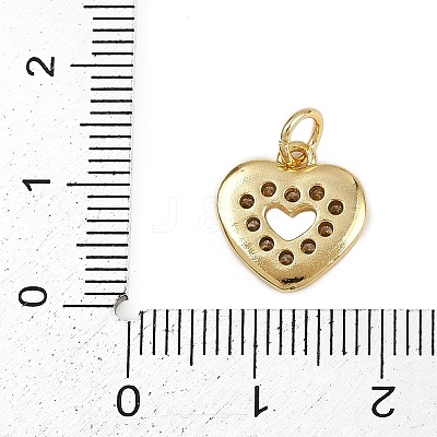 Brass Micro Pave Clear Cubic Zirconia Charms KK-D409-23G-1