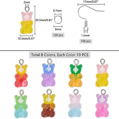 DIY Bear Resin Dangle Making Kits DIY-NB0004-25P-1