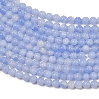 Dyed Synthetic Blue Lace Agate Beads Strands GG-CBA0389-A02-3mm-1