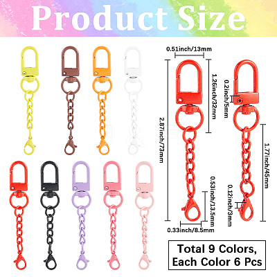 54Pcs Spray Painted Iron Swivel Clasps FIND-SC0022-76-1