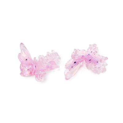 Butterfly with Flower Transparent Resin Cabochons FIND-L019-06D-1