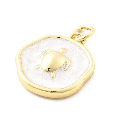 Ocean Theme Brass Enamel Pendants X-KK-Q029-01A-G-1
