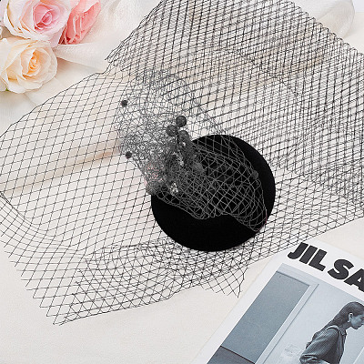 Polyester Birdcage Bridal Veil Netting AJEW-WH0471-103B-01-1