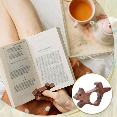 Wooden Thumb Page Holder AJEW-WH0077-119A-1