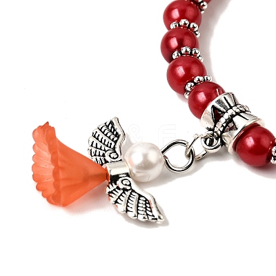 Lovely Wedding Dress Angel Bracelets for Kids BJEW-JB00727-17-1