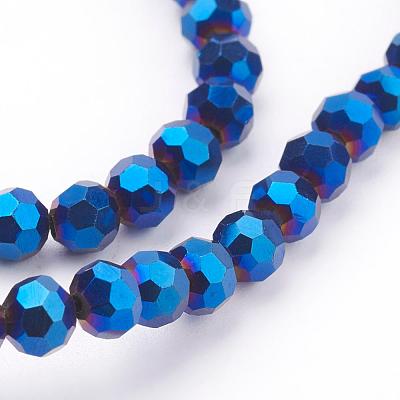 Electroplate Glass Bead Strands EGLA-R042-4mm-01-1