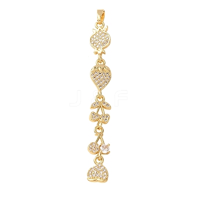 Brass Micro Pave Clear Cubic Zirconia Big Pendants CU-CBA2C2D-02G-1