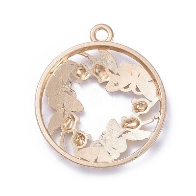 Zinc Alloy Open Back Bezel Pendants PALLOY-E577-27KCG-1