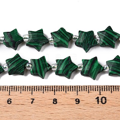 Dyed Synthetic Malachite Beads Strands G-T138-191-1